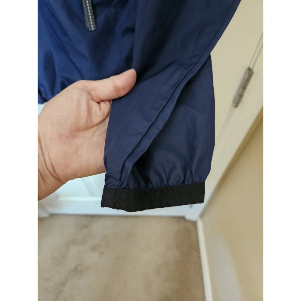 Nike Men's Blue Windbreaker Hoodie Jacket #56323 1/4 Zip Orange Logo, Size XL - Picture 7 of 11